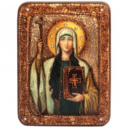 Подарочная икона "Святая Равноапостольная Нина, просветительница Грузии" на мореном дубе