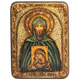 Подарочная икона "Святой Благоверный великий князь Игорь" на мореном дубе