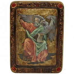 Живописная икона "Святой апостол и евангелист Иоанн Богослов" на сакральном кипарисе