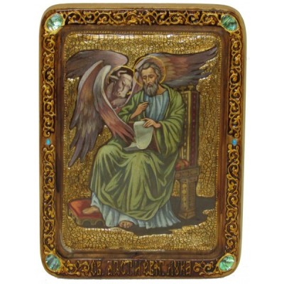 Живописная икона "Святой апостол и евангелист Лука" на сакральном кипарисе