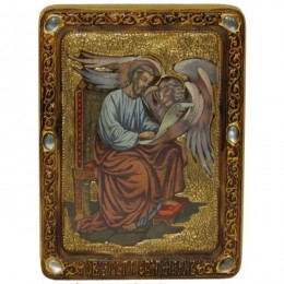 Живописная икона "Святой апостол и евангелист Марк" на сакральном кипарисе