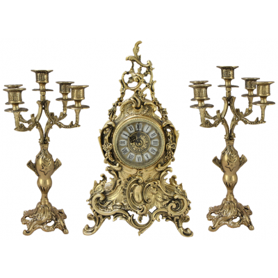 Часы каминные с канделябрами "Луи XV"