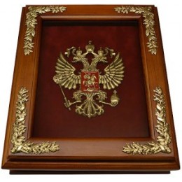 Деревянная настенная ключница "Герб России ", 29 x 34 x 9 см