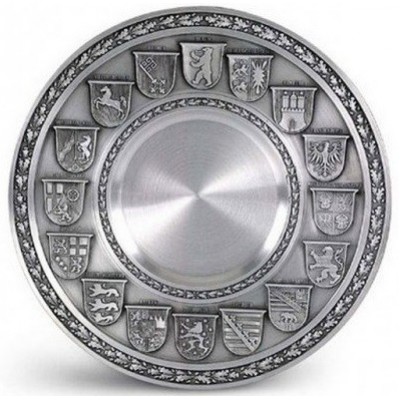Декоративная настенная тарелка из олова "Deutschland mit gravurflache" d26см