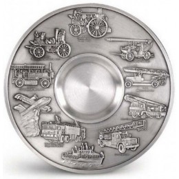 Декоративная настенная тарелка из олова "Feuerwehr-Fahrzeuge" d24см