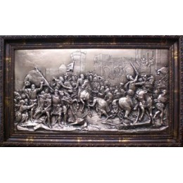 Настенное панно из металла "Битва в Париже", 36 х 56 см