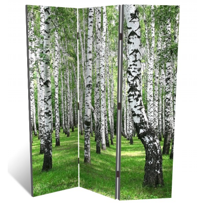 Декоративная 3-х створчатая ширма "Березовый лес", дл.135см