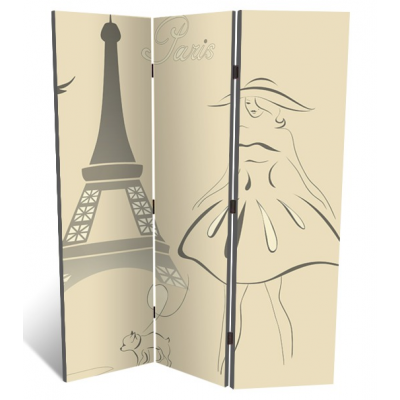 Декоративная 3-х створчатая ширма "Парижская мода", дл.135см