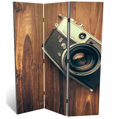 Декоративная 3-х створчатая ширма "Ретро фотоаппарат", дл.135см