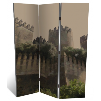 Декоративная 3-х створчатая ширма "Средневековый замок", дл.135см