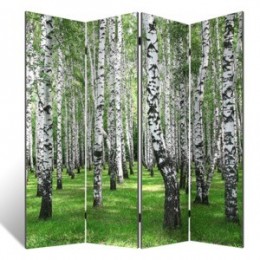 Декоративная 4-х створчатая ширма "Березовый лес", дл.180см
