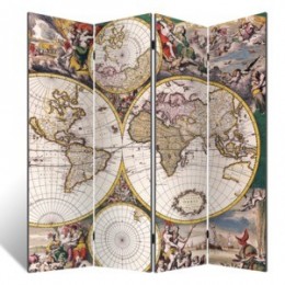 Декоративная 4-х створчатая ширма "Карта древнего мира", дл.180см