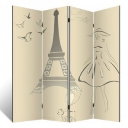 Декоративная 4-х створчатая ширма "Парижская мода", дл.180см