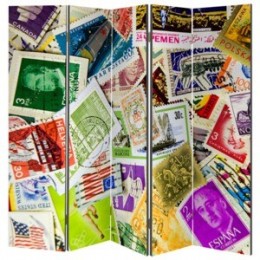 Декоративная 5-и створчатая ширма "Коллекция марок", дл.225см