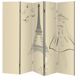 Декоративная 5-и створчатая ширма "Парижская мода", дл.225см