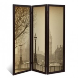Декоративная двухсторонняя ширма - перегородка "Дождливый Лондон", дл.165см