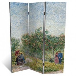 Декоративная ширма - репродукция картины Ван Гога "Гуляющие пары", дл.135см