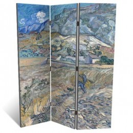 Декоративная ширма - репродукция картины Ван Гога "Пейзаж в Сен-Реми", дл.135см