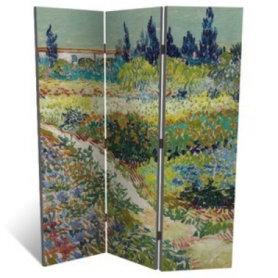 Декоративная ширма - репродукция картины Ван Гога "Сад с цветами", дл.135см