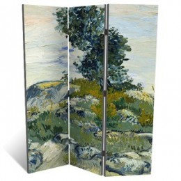 Декоративная ширма - репродукция картины Ван Гога "Скалы с дубом", дл.135см