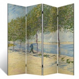 Декоративная ширма - репродукция картины Ван Гога "Вдоль Сены", дл.180см