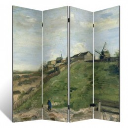 Декоративная ширма- репродукция картины Ван Гога "Карьер и ветряные мельницы", дл.180см