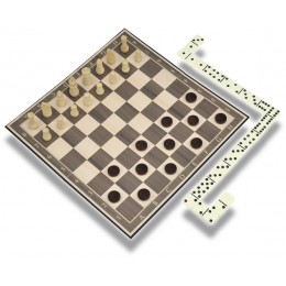 Набор со складной доской 3 в 1 (шахматы, шашки, домино) "Classic Games"