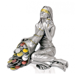 Посеребренная статуэтка "Богиня удачи Фортуна", выс.15см