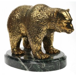 Статуэтка из бронзы "Медведь" дл.15см