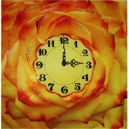 Настенные часы с кристаллами Swarovski "Чайная роза"