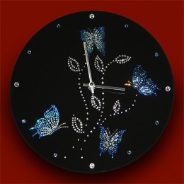 Настенные часы с кристаллами Swarovski "Дыхание ночи"