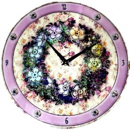 Настенные часы с кристаллами Swarovski "Хрустальные цветы"