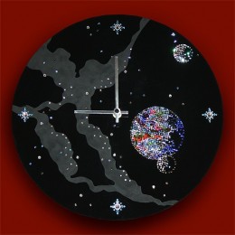 Настенные часы с кристаллами Swarovski "Космическое время"