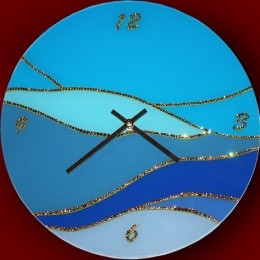 Настенные часы с кристаллами Swarovski "Морская волна"