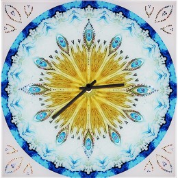Настенные часы с кристаллами Swarovski "Павлинье перо"
