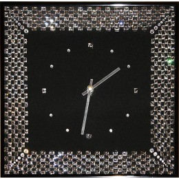 Настенные часы с кристаллами Swarovski "Шахматный браслет"