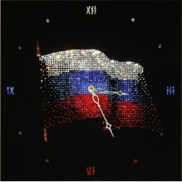 Настенные часы Сваровски "Флаг России", 40 х 40 см
