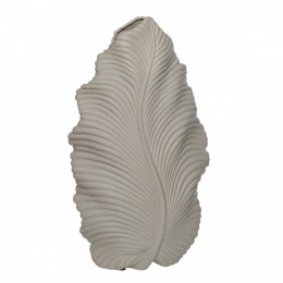 Декоративная керамическая ваза "Leaf" (бежевая), h 39 см