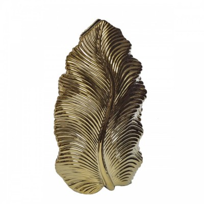 Декоративная керамическая ваза "Leaf" (золотая) h 44,5 см
