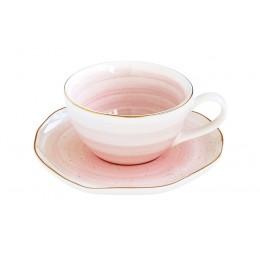 Чашка для кофе с блюдцем Artesanal (розовая) без инд.упаковки