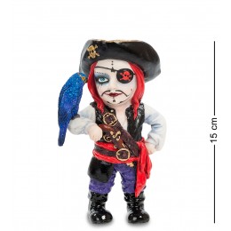 WS-794 Статуэтка в стиле Фэнтези "Капитан пиратов и его попугай"